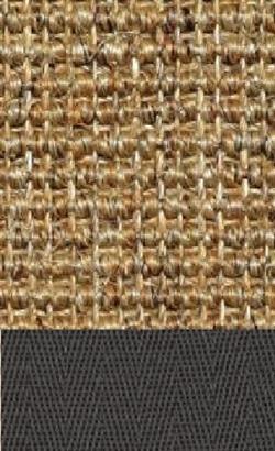 Sisal Salvador cork 080 tæppe med kantbånd i granit 045